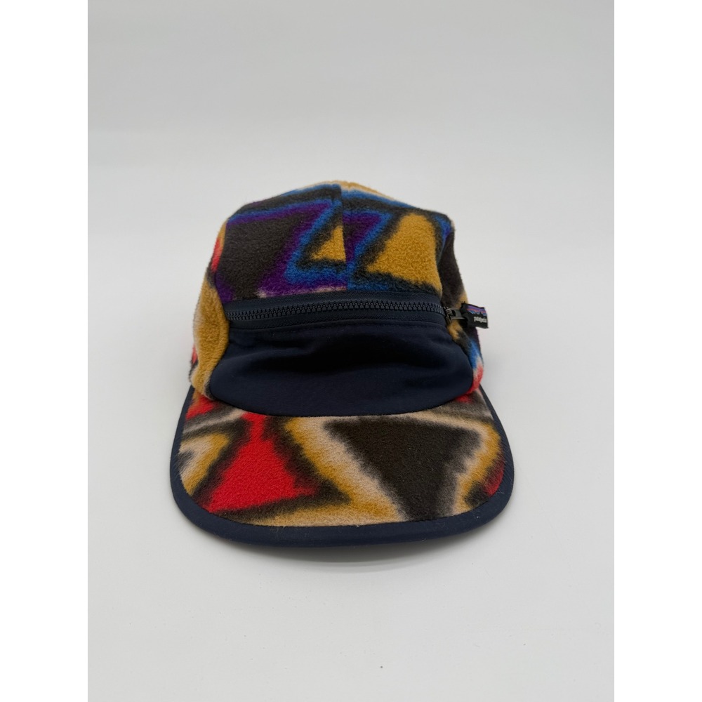 Vintage Patagonia Fleece Cap Aztec Pattern w/ Zip Pocket Rare Synchilla Hat - Picture 5 of 11